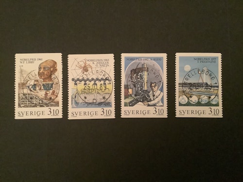 NOBELPRISTAGARE 1988 facit nr 1533-1536 LYXST SATS TRELLEBORG 1