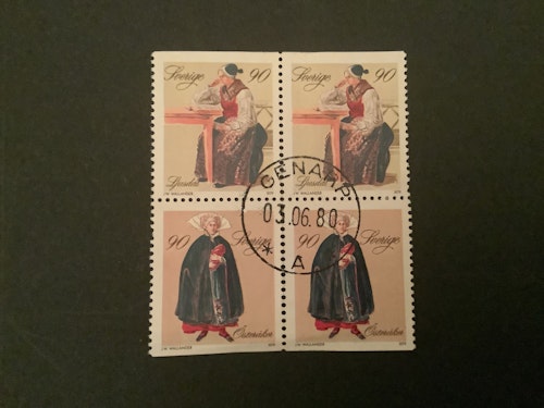 FOLKDRÄKTER facit hr 1106 SX I LYXST 4-BLOCK GENARP