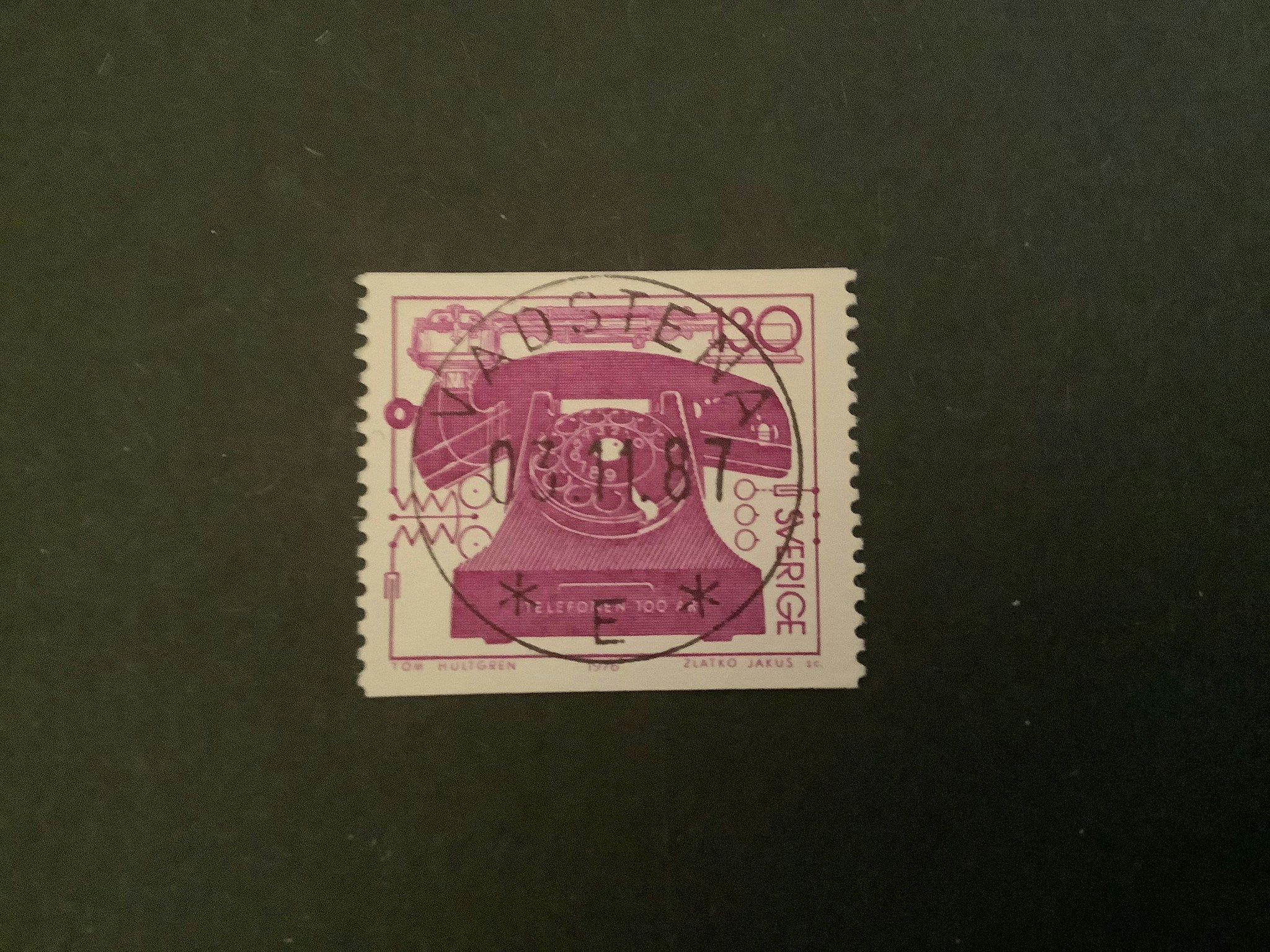 TELEFONEN 100 ÅR 1976 facit nr 956 LYXST VADSTENA