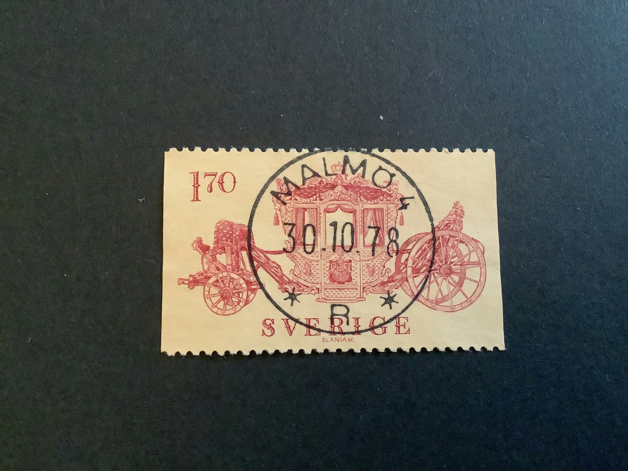 KRÖNINGSVAGN 1978 facit nr 1055 LYXST MALMÖ 4