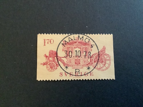 KRÖNINGSVAGN 1978 facit nr 1055 LYXST MALMÖ 4