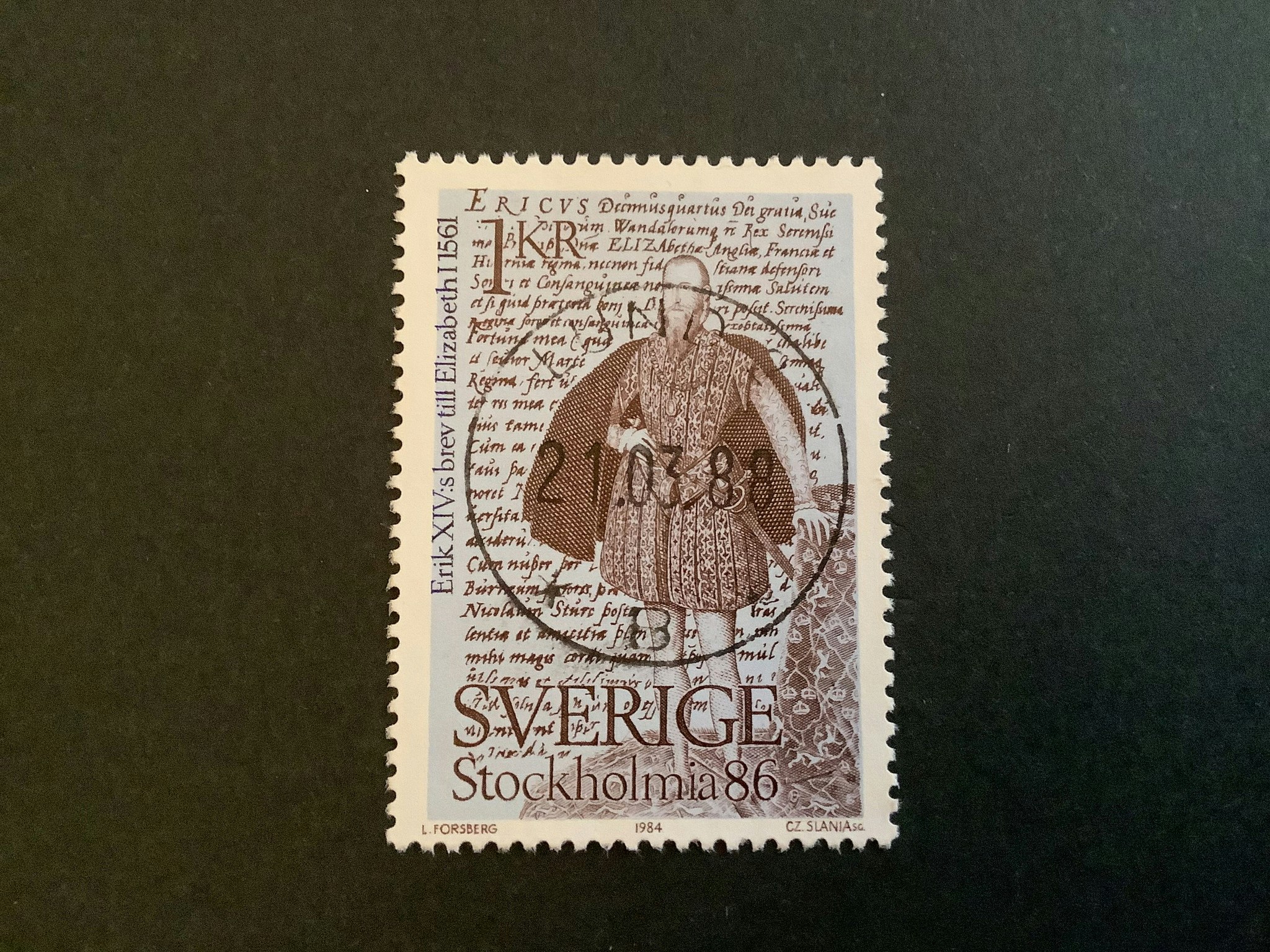 STOCKHOLMIA 86 II facit nr 1305 lyxstämplat LUND