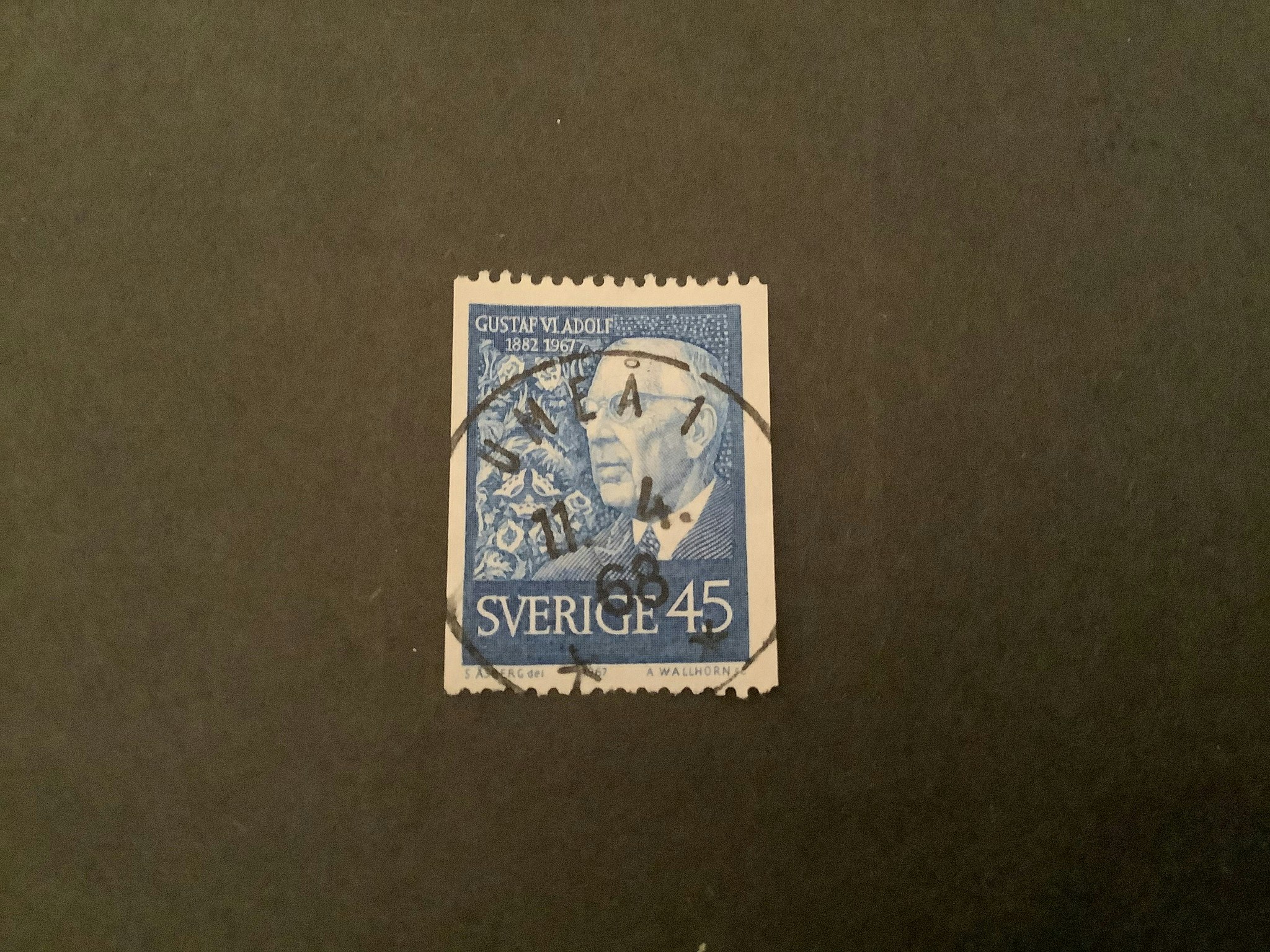 GUSTAF VI ADOLF 85 ÅR facit nr 616 A PRAKTST UMEÅ 1