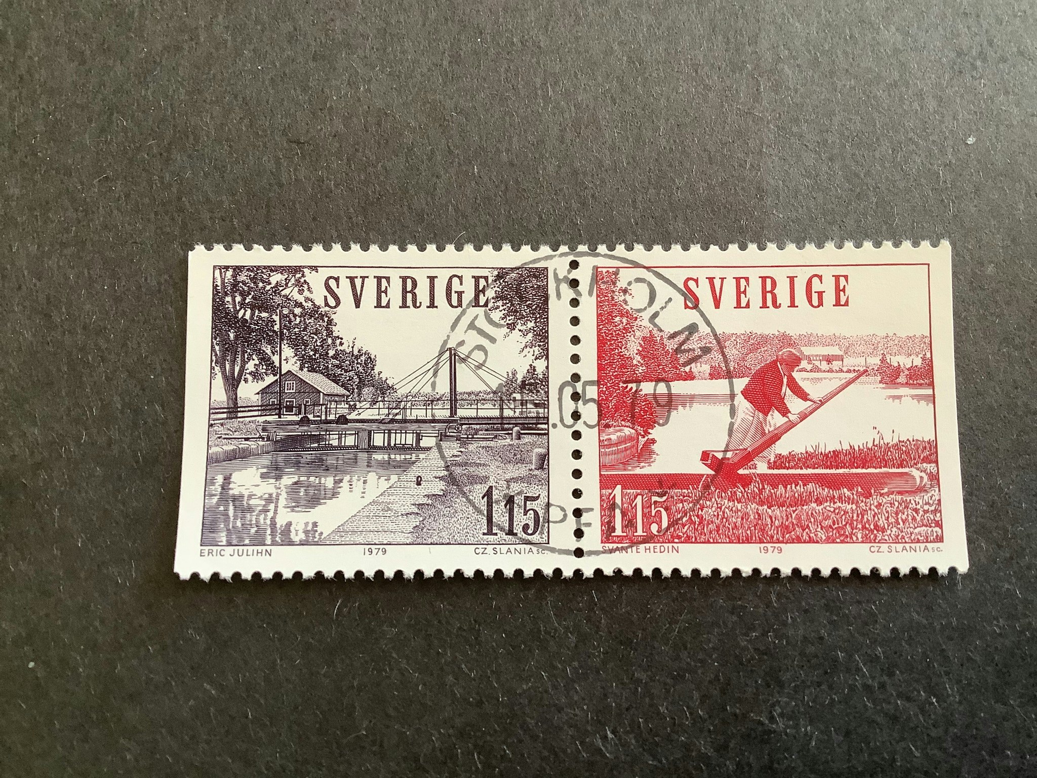 GÖTA KANAL facit nr 1085 SX lyxstämplat par STOCKHOLM