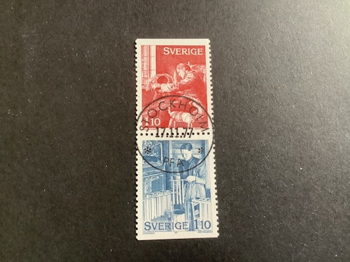 Julförberedelser 1977 facit nr 1026 SX lyxstämplat par Stockholm