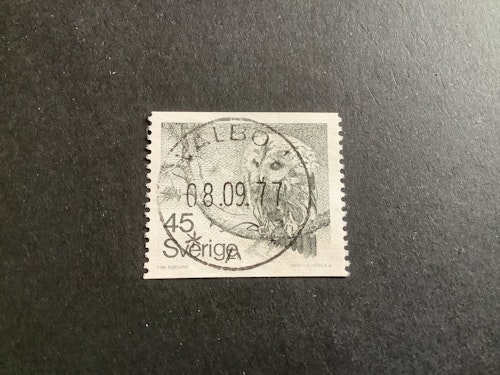 Kattuggla 1977 facit nr 1008 lyxstämplat Valbo 1