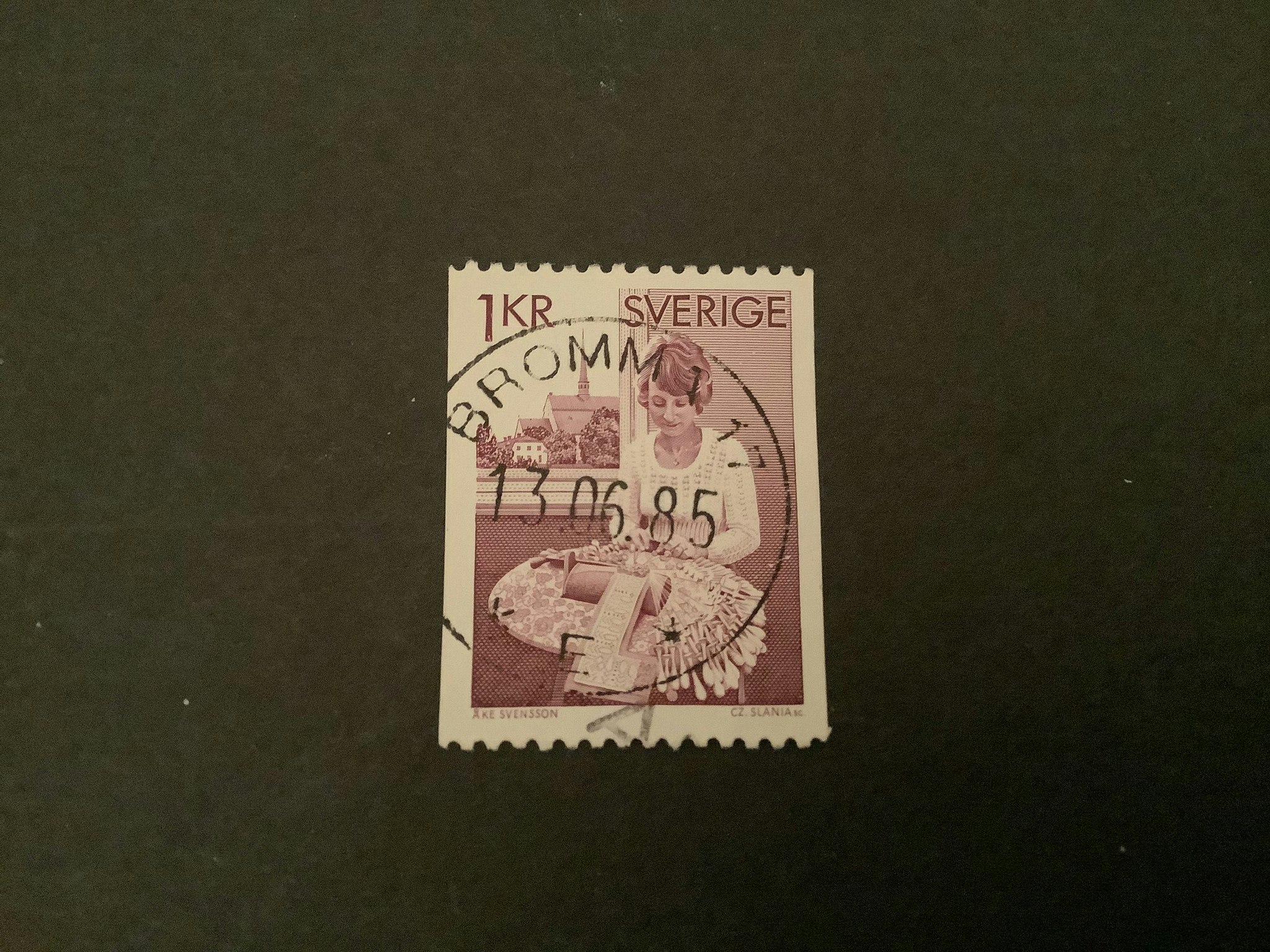 Knypplerska facit nr 955 A lyxstämplat BROMMA 17