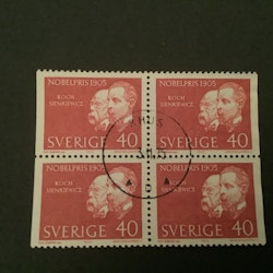 Nobelpris 1905 facit nr 571 BB i lyxstämplat block ÅHUS