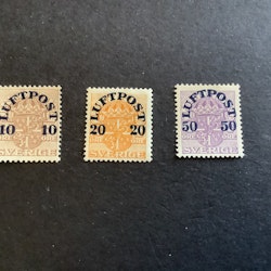Flygpostfrimärken facit nr 136-138 postfrisk serie