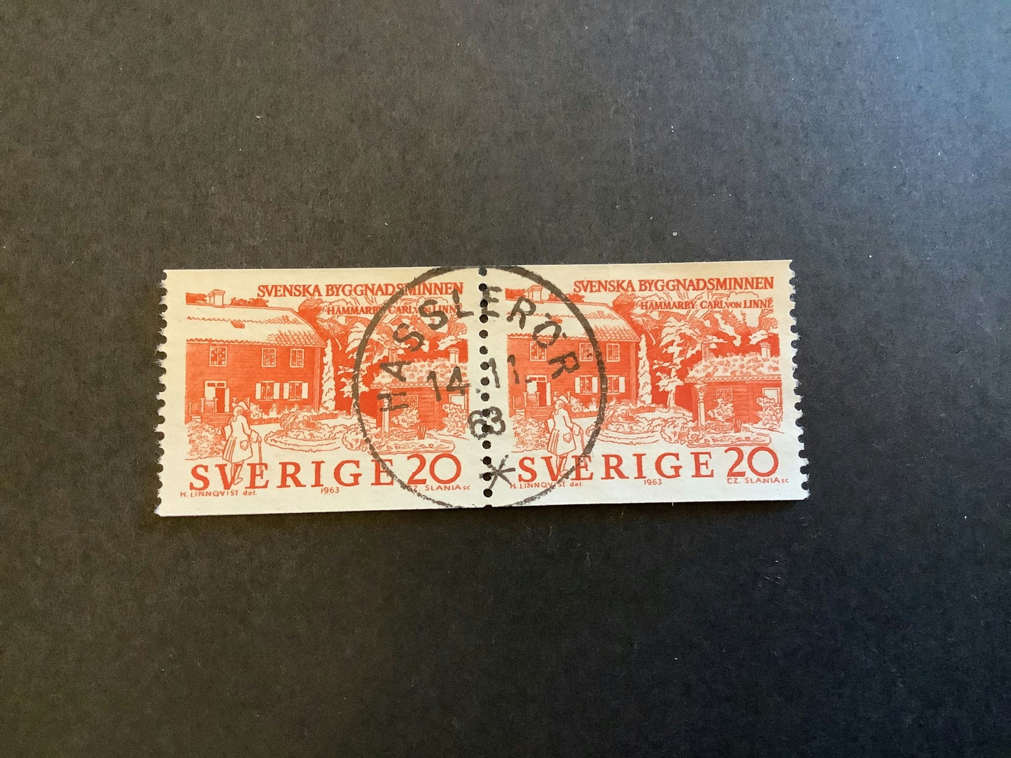 Byggnadsminnen facit nr 551 A praktstämplat par HASSLERÖR