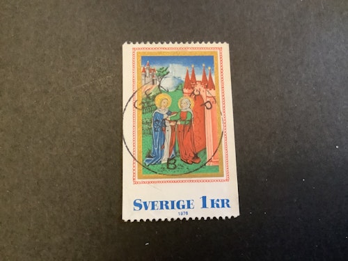 Medeltida bokmåleri facit nr 985 A2 lyxstämplat GENARP
