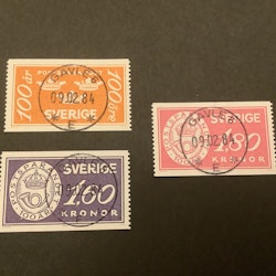 Postsparandet 100 år facit nr 1284-1286 lyxstämplad serie GÄVLE 6