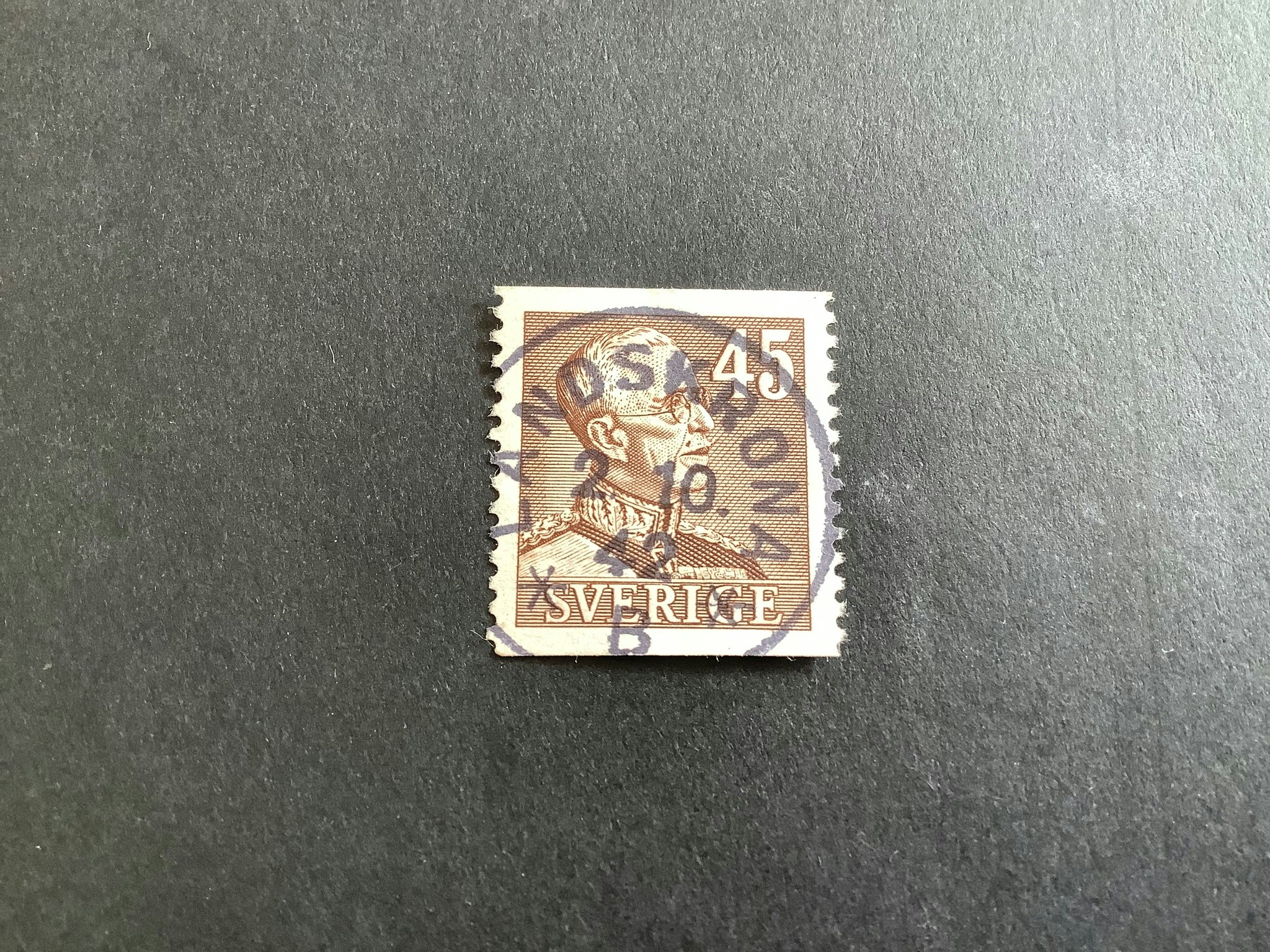 Gustaf V profil höger facit nr 282 lyxstämplat LANDSKRONA
