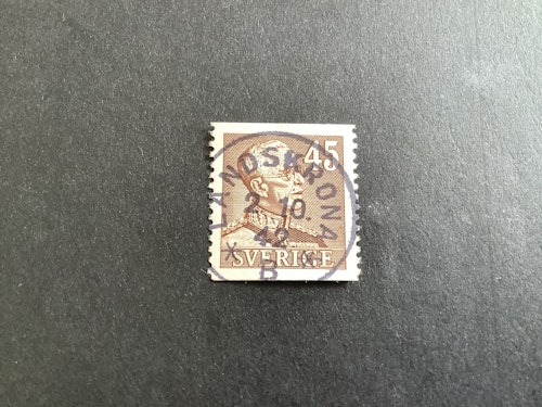 Gustaf V profil höger facit nr 282 lyxstämplat LANDSKRONA