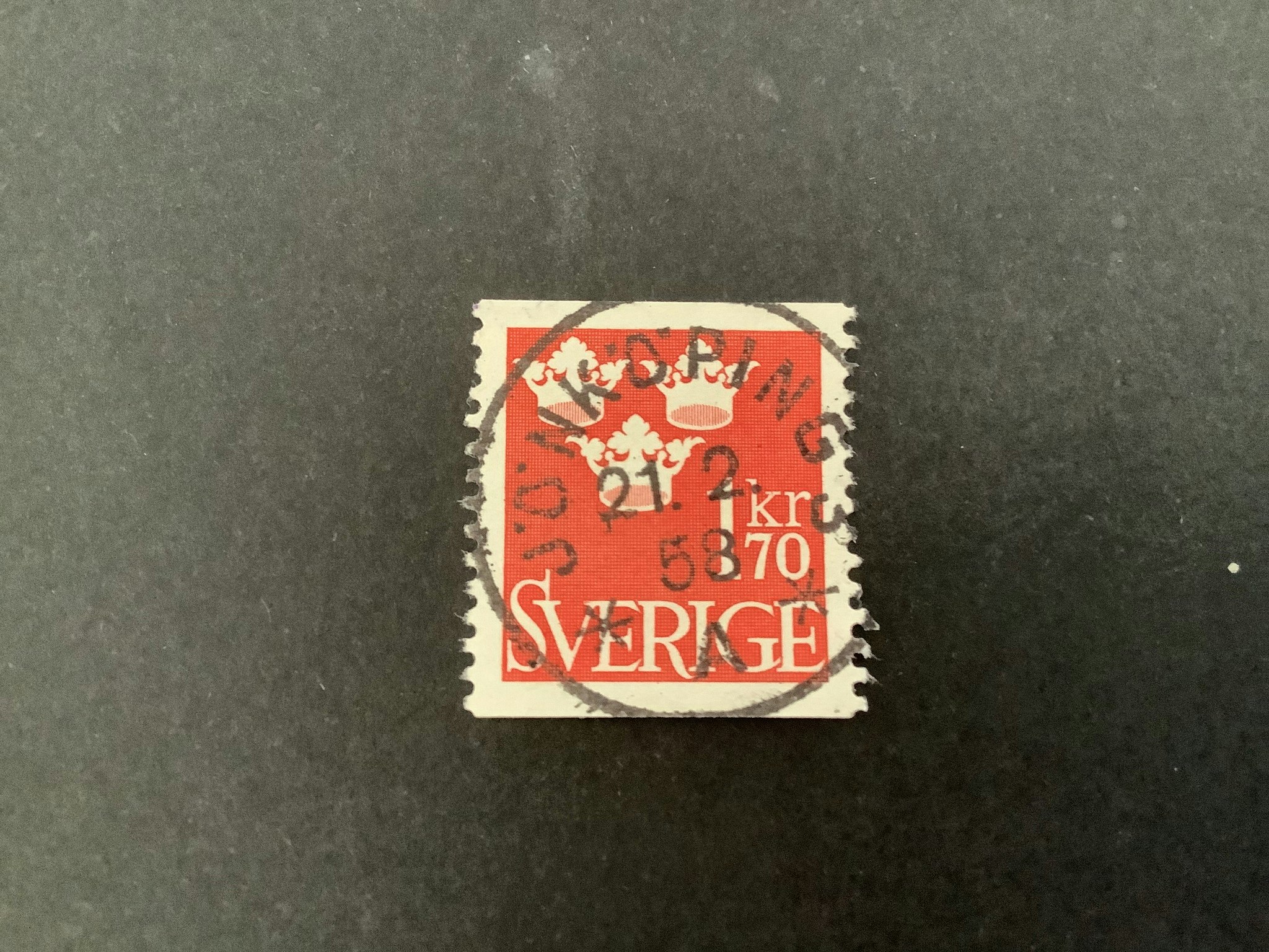 Tre kronor facit nr 304 praktstämplat JÖNKÖPING 3