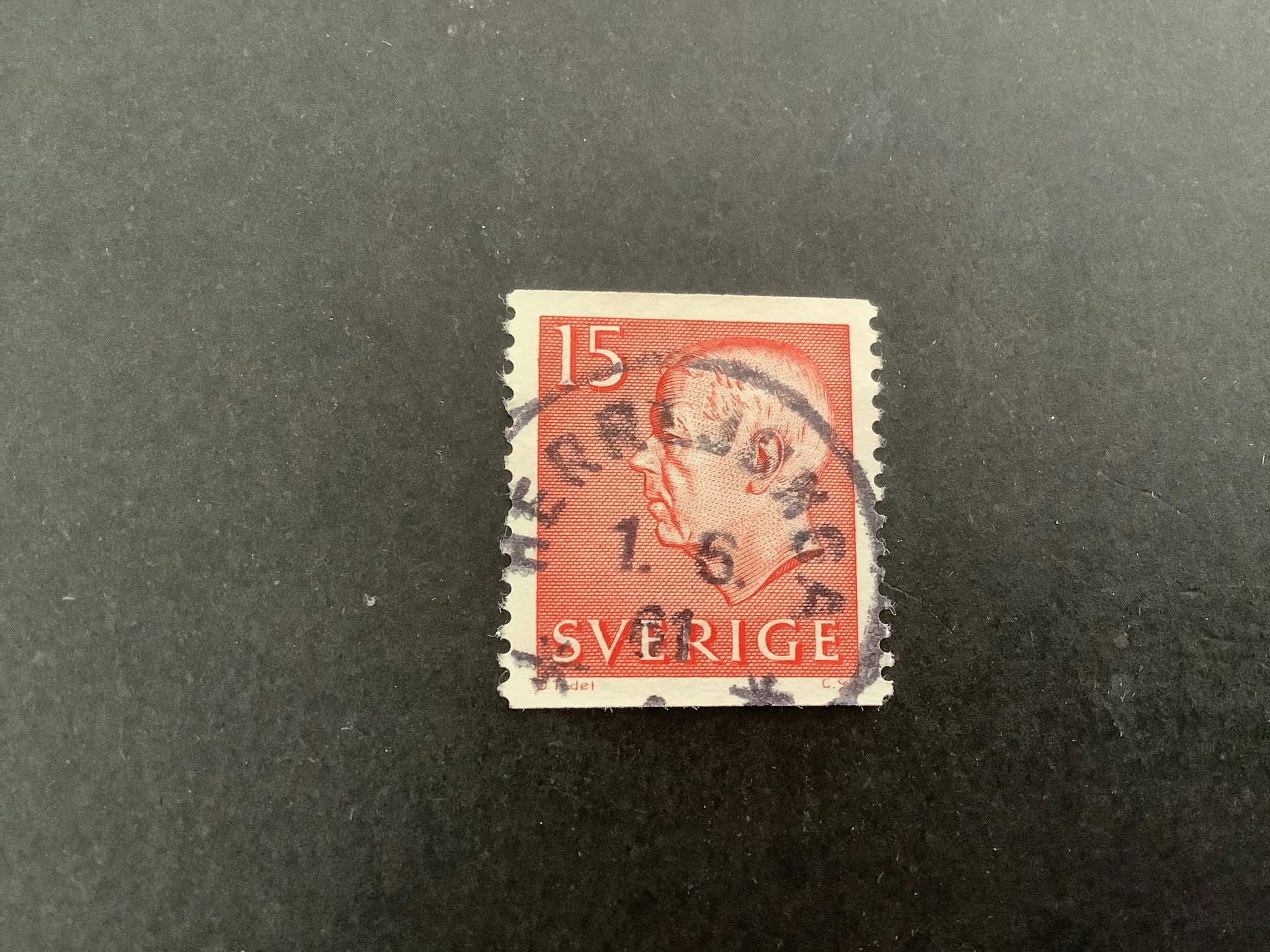 Gustaf VI Adolf typ III facit nr 418 A praktstämplat HERRLJUNGA
