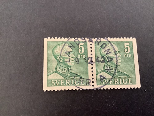 Gustaf V profil höger facit nr 271 BB lyxstämplat par LANDSKRONA *LBR A*