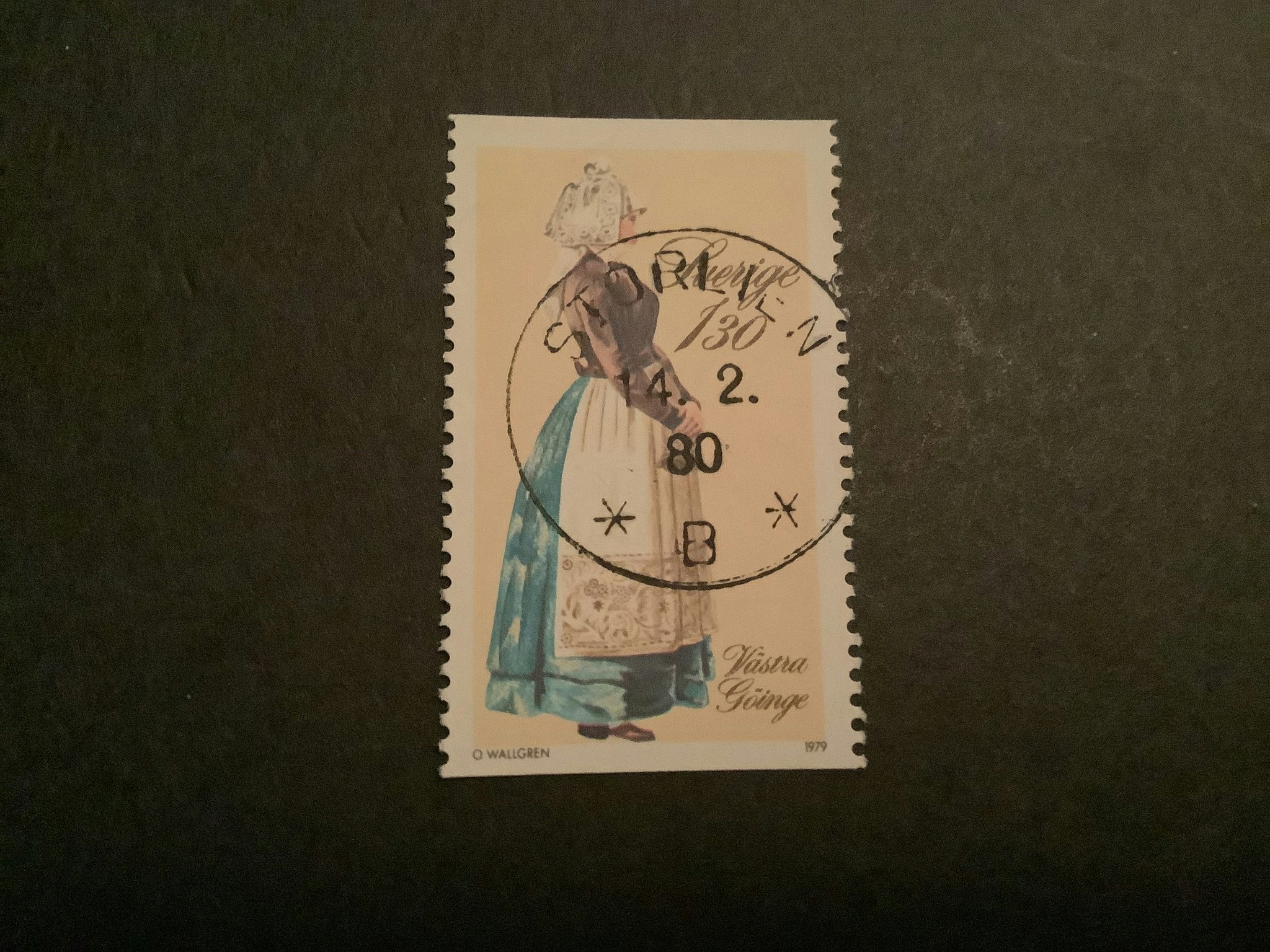 Folkdräkter facit nr 1108 lyxstämplat STORLIEN