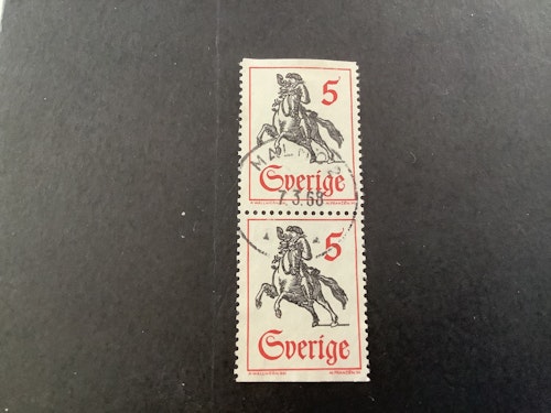 Postryttare facit nr 612 BB lyxstämplat par MALMÖ 2