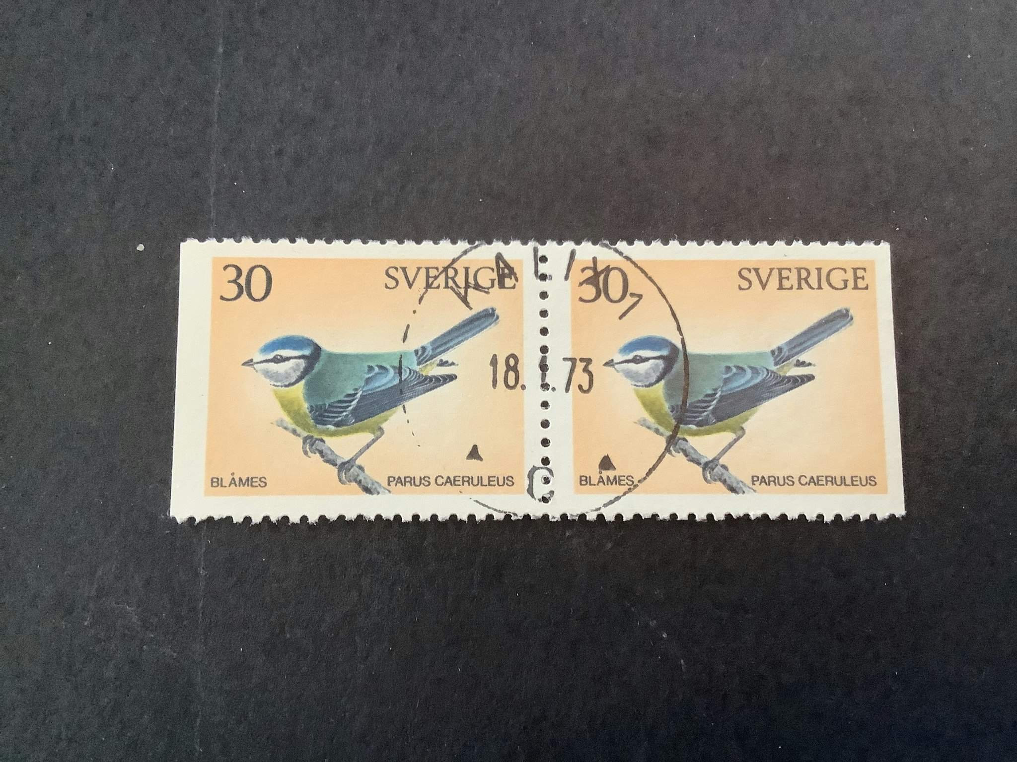Svenska fåglar facit nr 715 BB lyxstämplat par KALIX 1