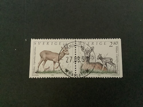 Vilda djur 1 facit nr 1718 SX lyxstämplat par POSTTERMINALEN MALMÖ