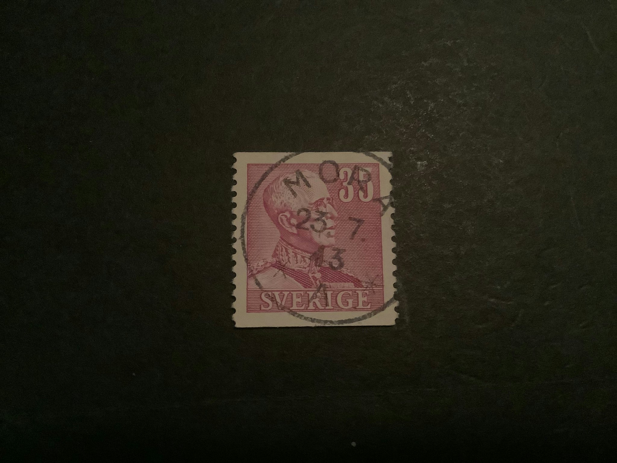 Gustaf V profil höger facit nr 280 praktstämplat MORA