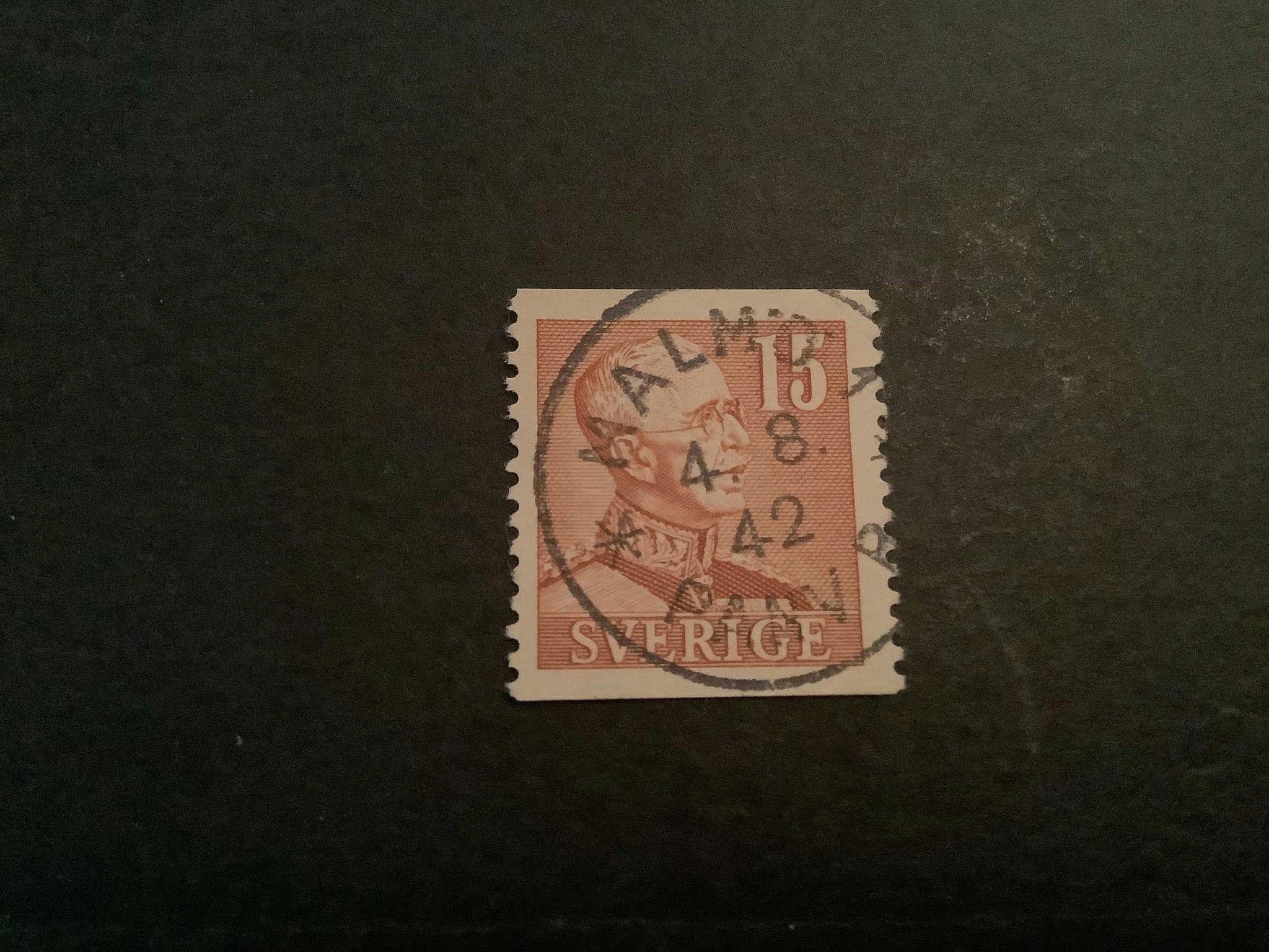 Gustaf V profil höger facit nr 275 A praktstämplat MALMÖ 1