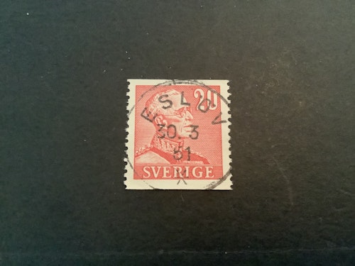 Gustaf V profil höger facit nr 276 A lyxstämplat ESLÖV