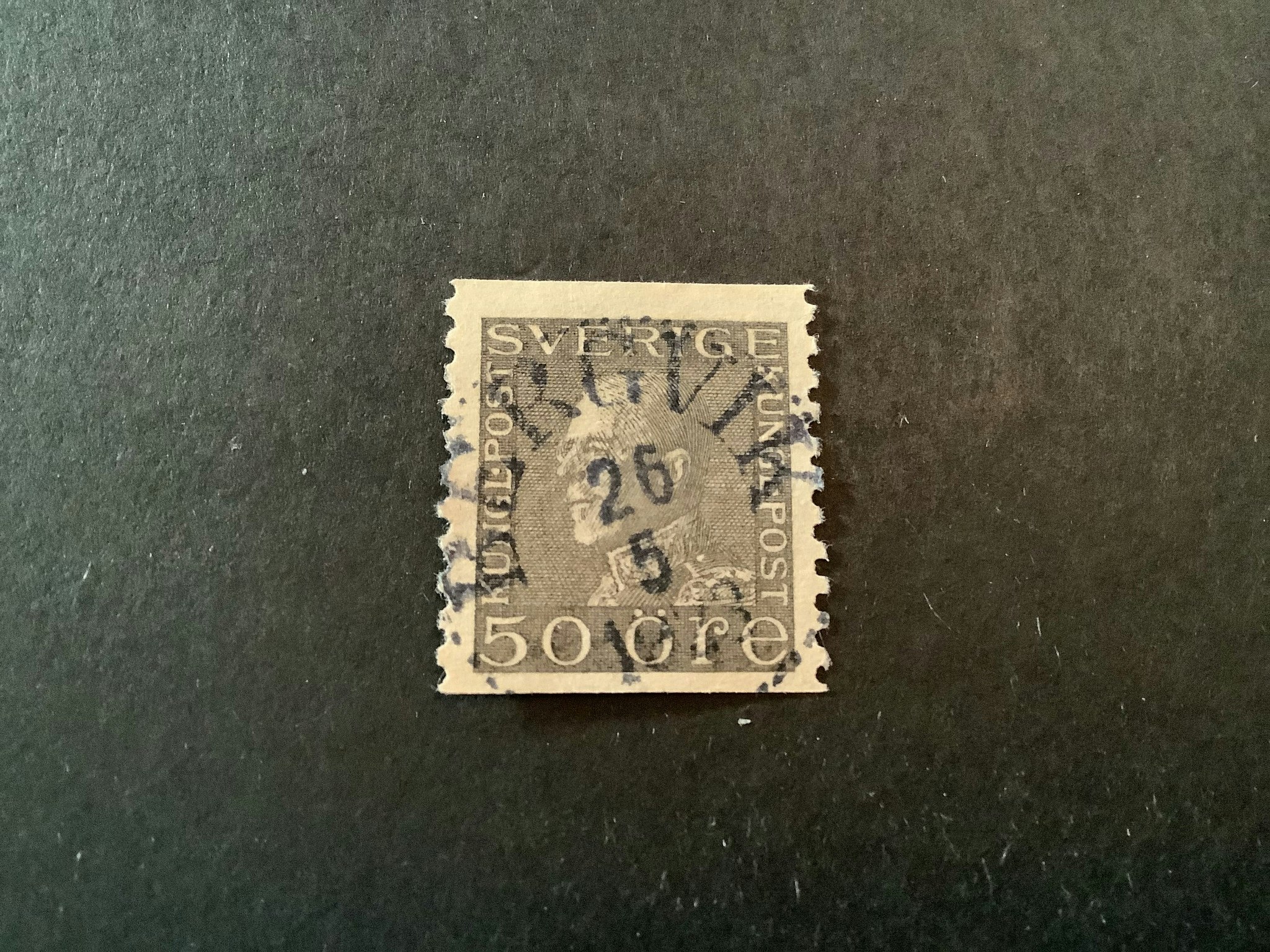 Gustaf V profil vänster facit nr 192 praktstämplat BERGVIK