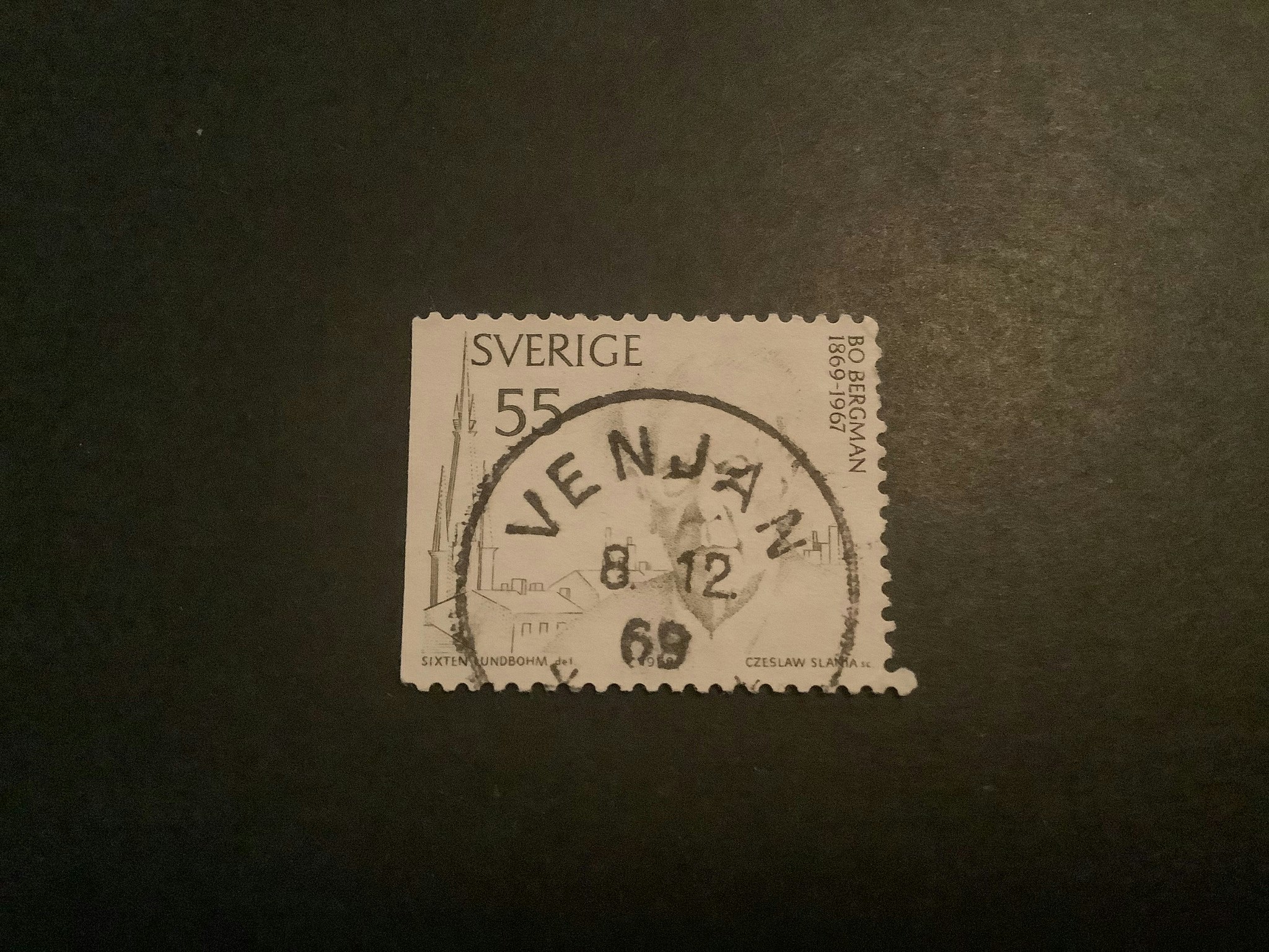 Bo Bergman facit nr 673 B1 praktstämplat VENJAN