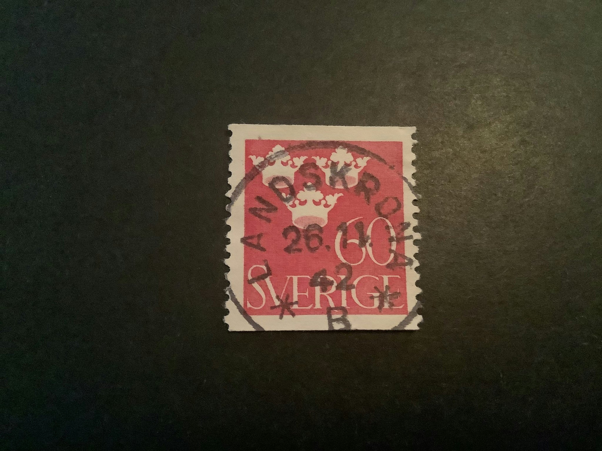 Tre kronor facit nr 286 lyxstämplat  LANDSKRONA