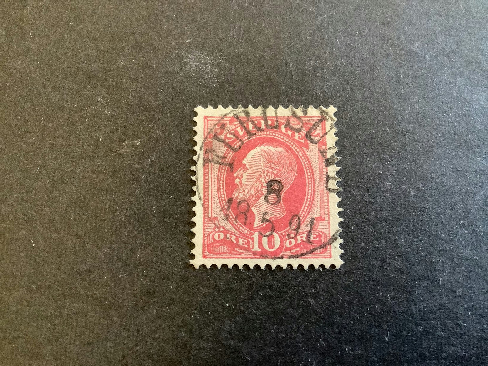 Oscar II med posthorn facit nr 45 praktstämplat FURUSUND