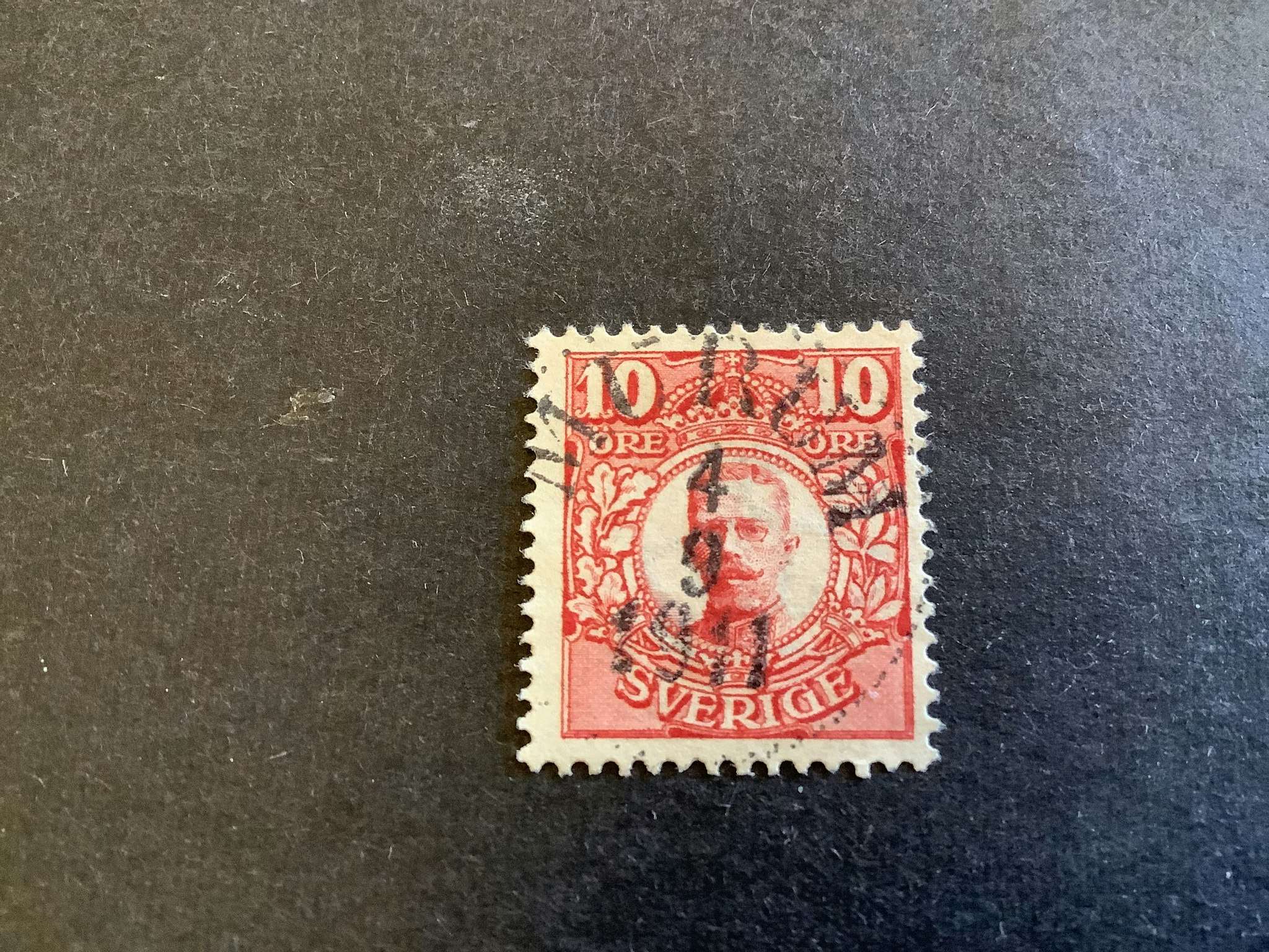 Gustaf V i medaljong facit nr 76 lyxstämplat MURUM