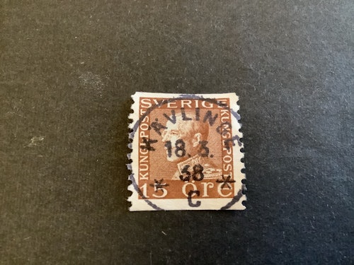 Gustaf V profil vänster facit nr 178 A lyxstämplat KÄVLINGE