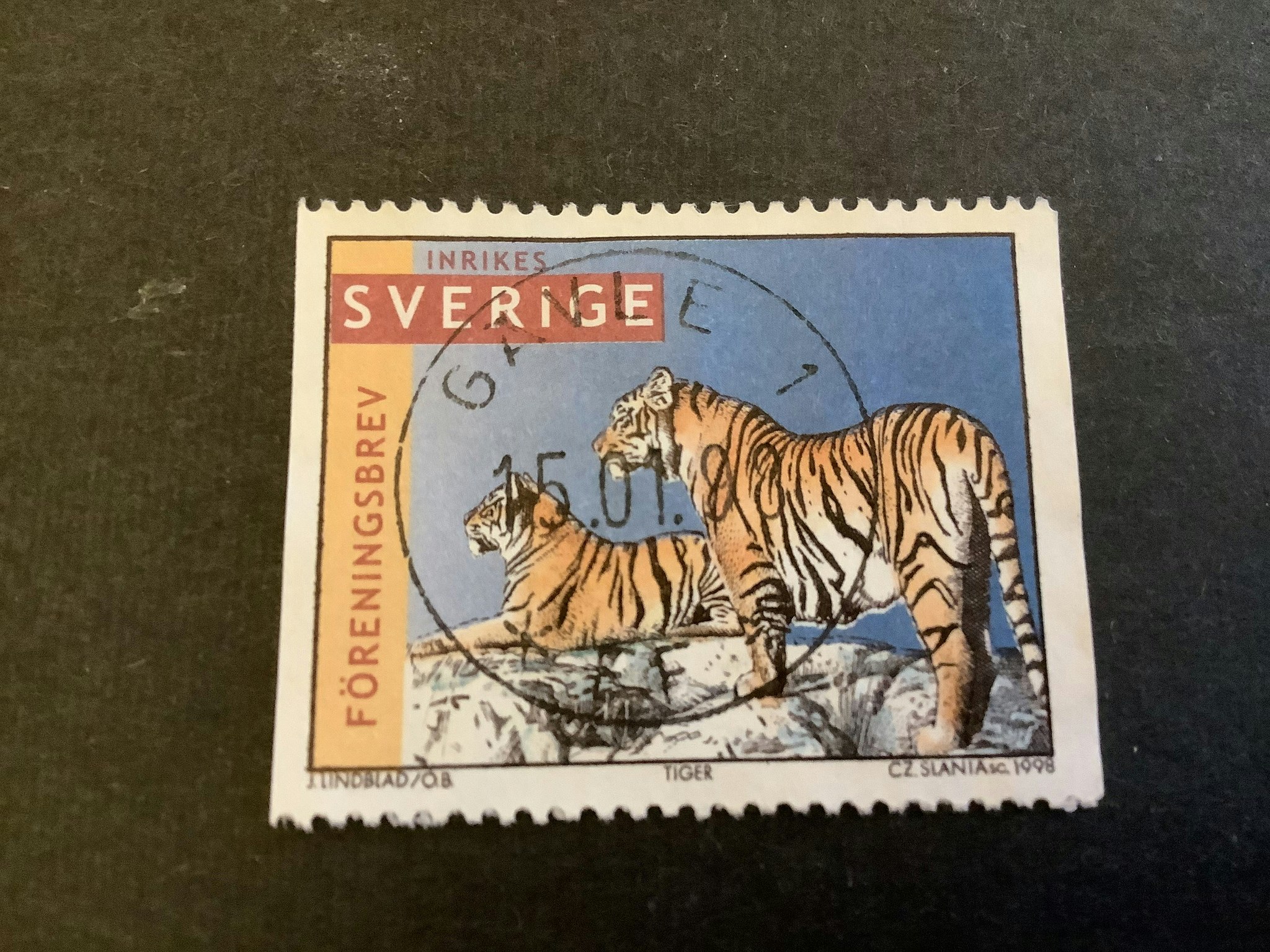 Jan Lindblads tigrar facit nr 2050 lyxstämplat GÄVLE 1