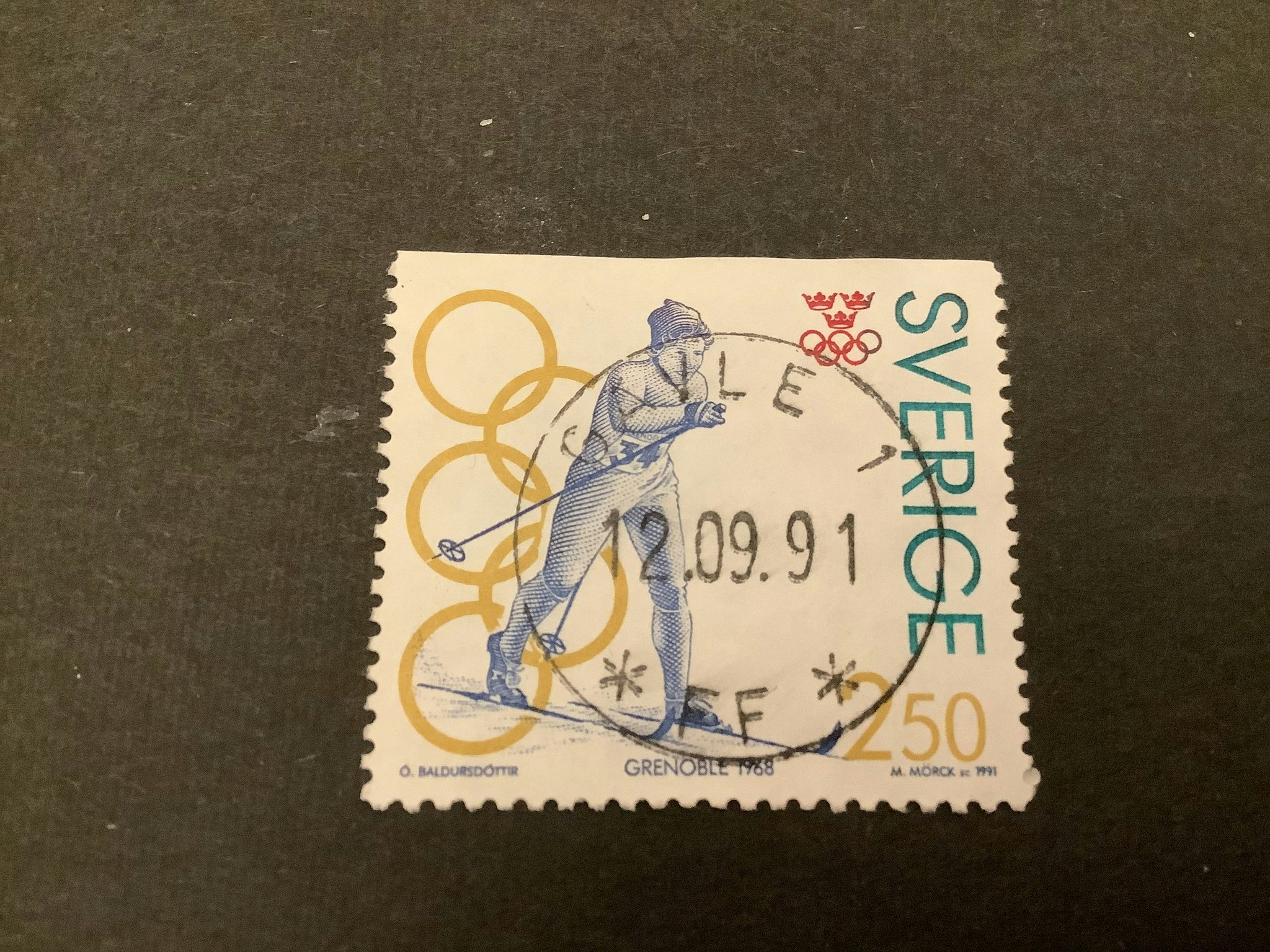 Olympiskt guld I facit nr 1698 lyxstämplat GÄVLE 1