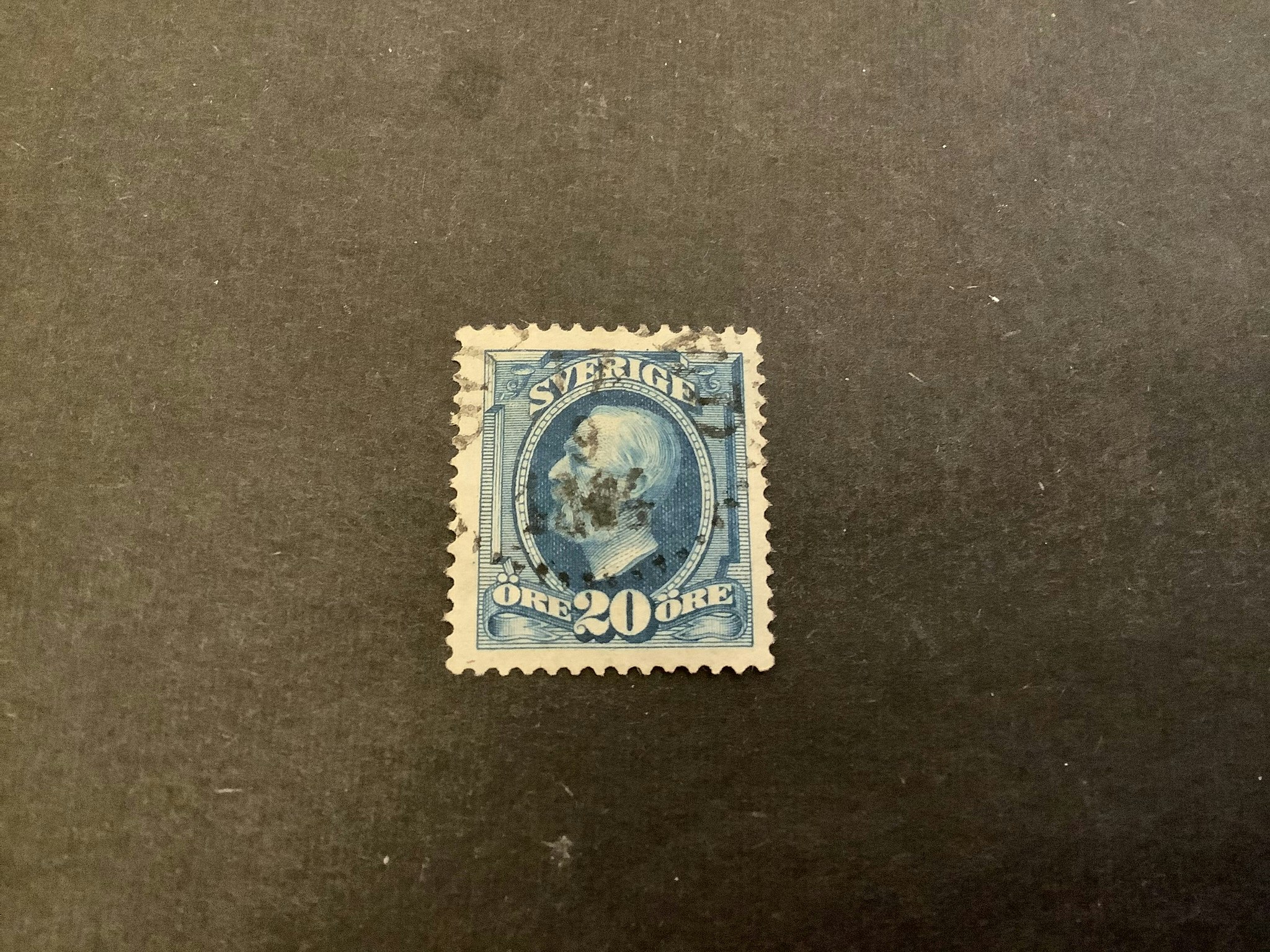 Oscar II facit nr 56 stämplat med omvänt vm krona
