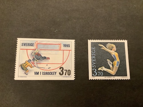 VM i Sverige 1995 facit nr 1886-1887 postfriska märken