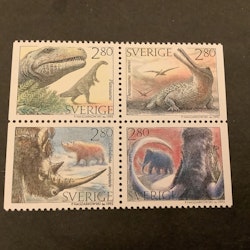 Förhistoriska djur facit nr 1755-1758 postfriskt block