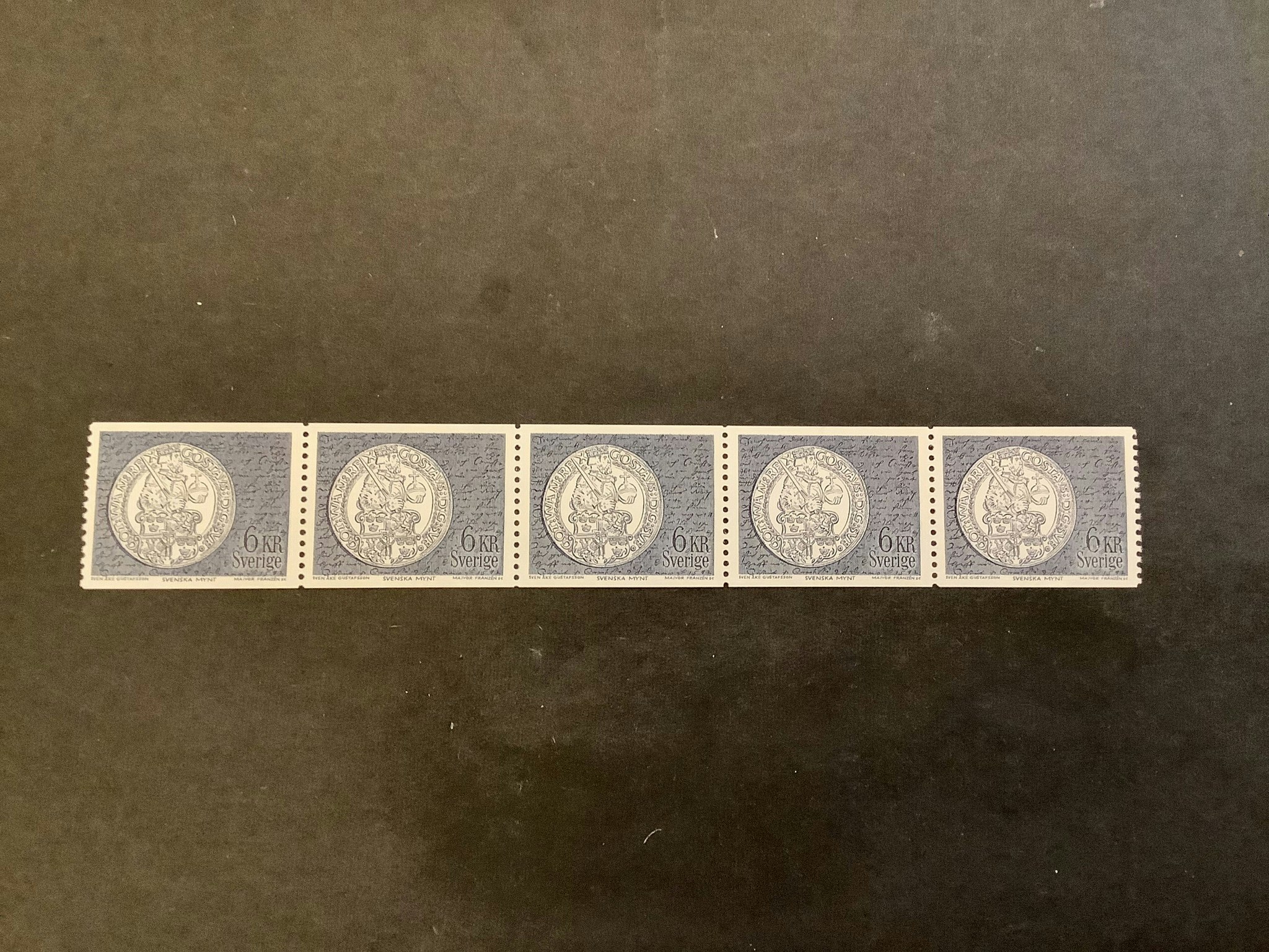 Myntmotiv facit nr 774 V2 postfriskt 5-strip utan fl.