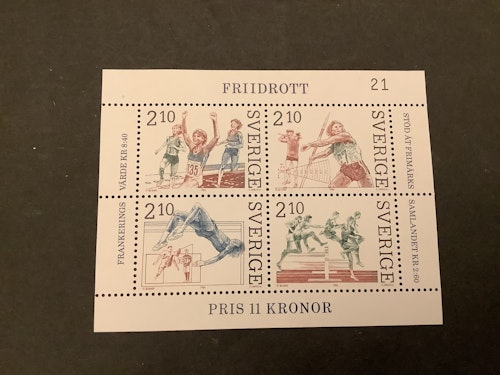 Friidrott facit nr 1420-1423 postfriskt block
