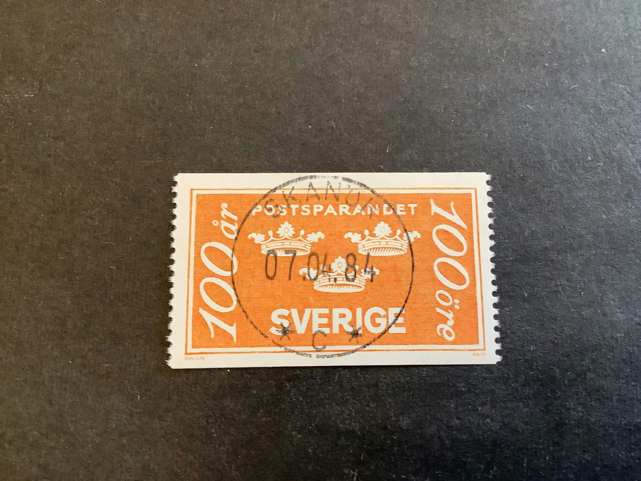 Postsparandet 100 år facit nr 1284 lyxstämplat SKANÖR