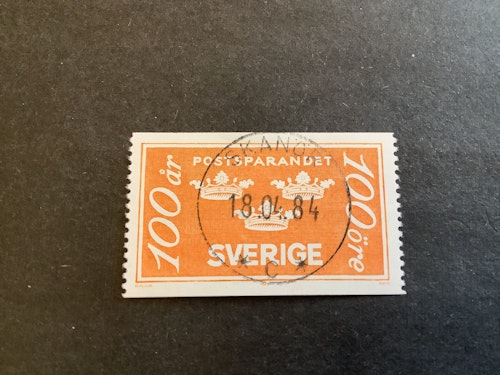 Postsparandet 100 år facit nr 1284 lyxstämplat SKANÖR