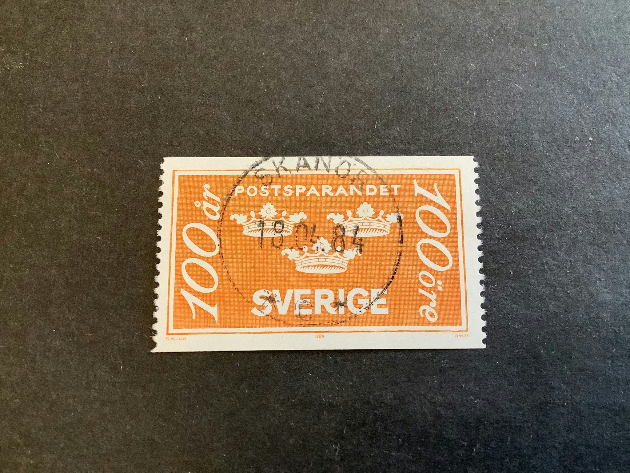 Postsparandet 100 år facit nr 1284 lyxstämplat SKANÖR