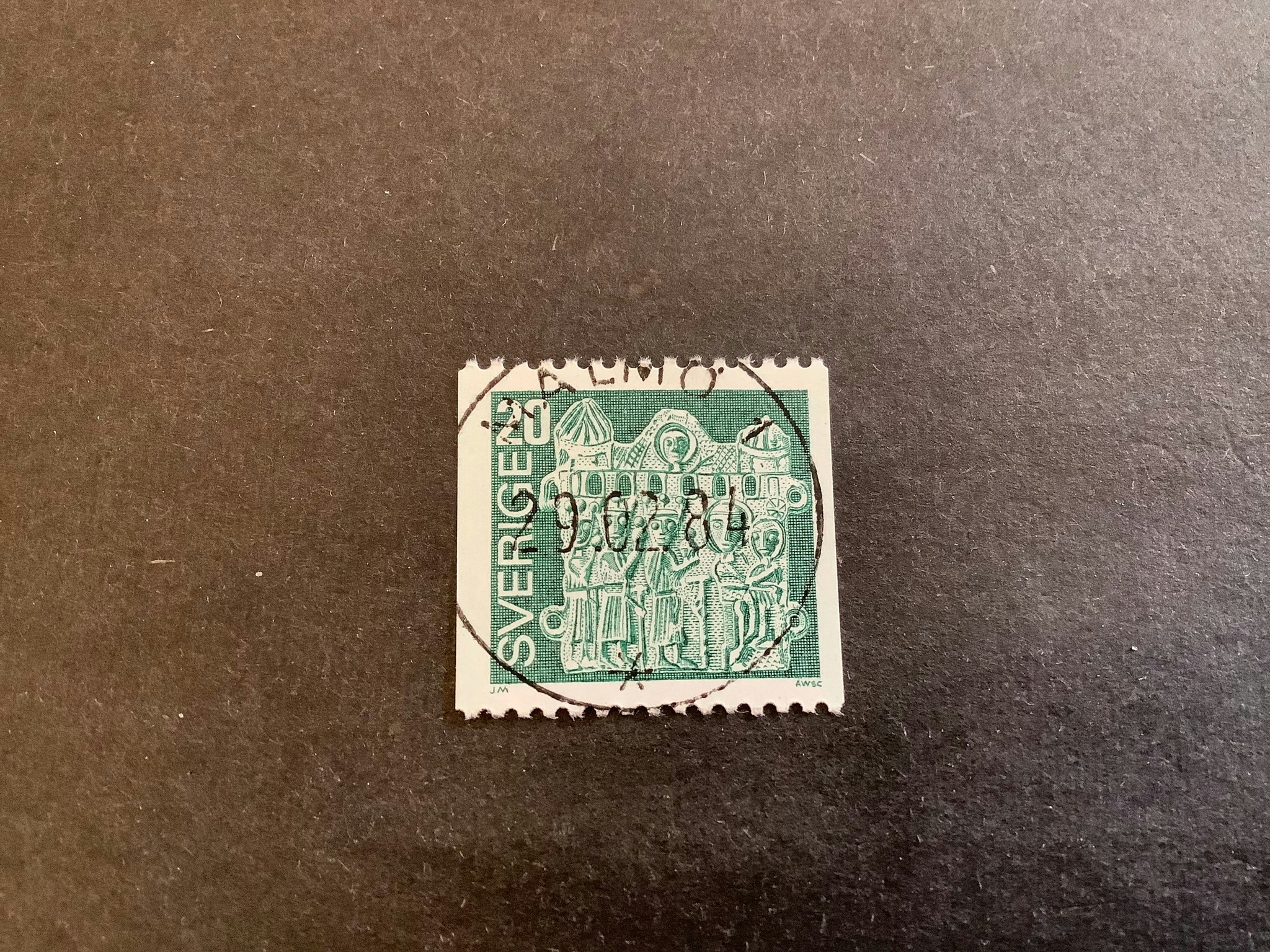 Pilgrimsmärke facit nr 972  lyxstämplat MALMÖ 1