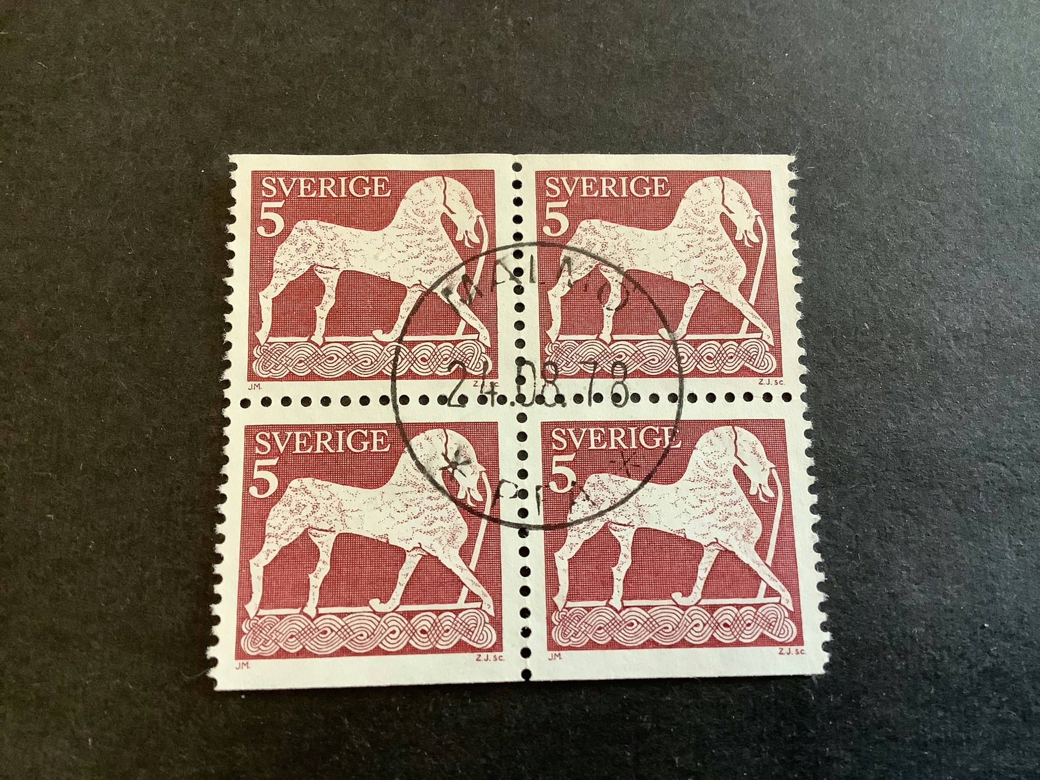 Forntida konst facit nr 816 BB i lyxstämplat 4-block MALMÖ