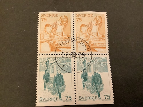 Julförberedelser facit nr 1023 SX i lyxstämplat 4-block STAFFANSTORP