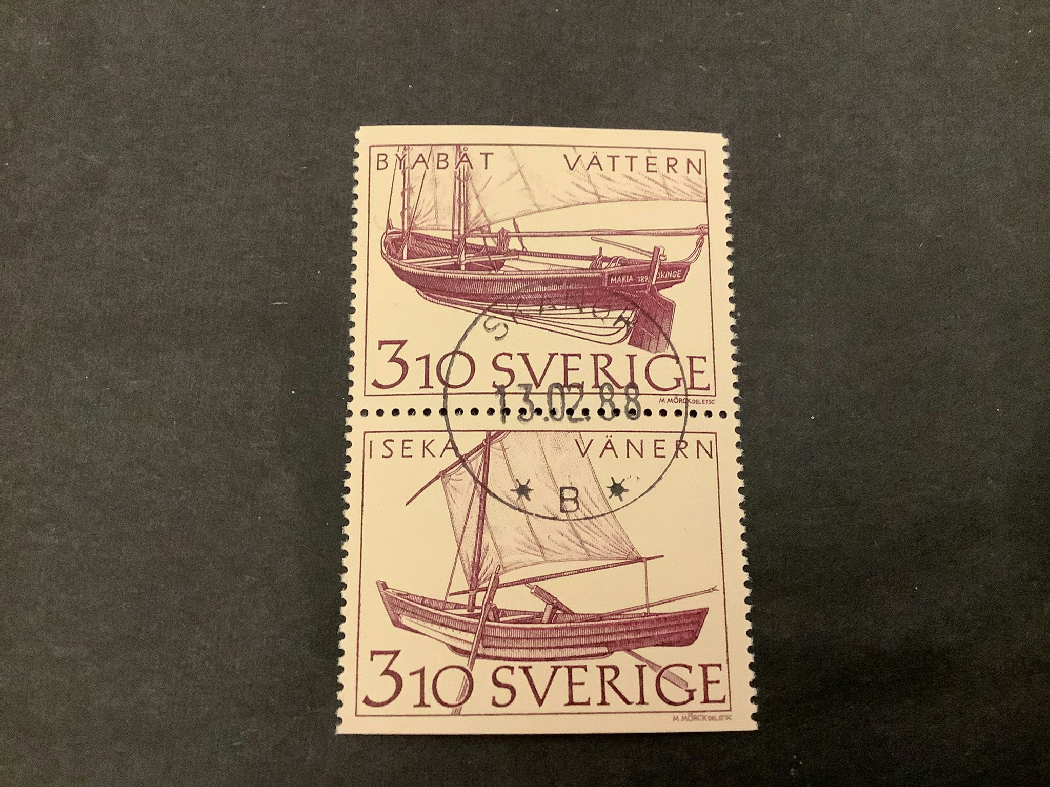 Inlandets båtar facit nr 1488 SX lyxstämplat par SKANÖR