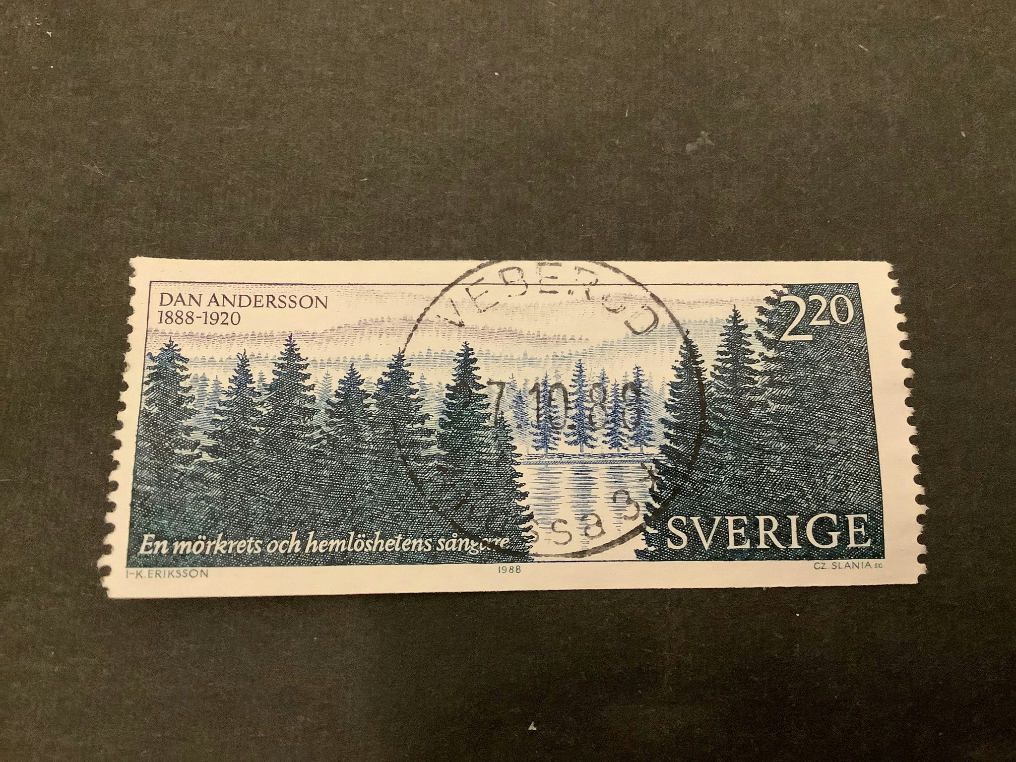 Dan Andersson  facit nr 1526 lyxstämplat märke VEBERÖD