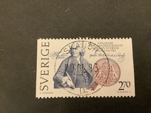Traktat Sverige-USA facit nr 1249 lyxstämplat SKANÖR